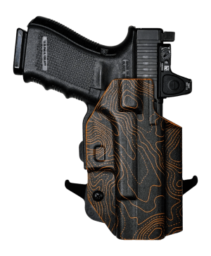 We The People Holsters WTP-R18_1044-R Optic Ready IWB Topographic Orange Kydex Fits S&W M&P Shield Plus 9MM/.40/30 Super Carry Right Hand We The People Holsters WTP-R18_1044-R Optic Ready IWB Topographic Orange Kydex Fits S&W M&P Shield Plus 9MM/.40/30 Super Carry Right Hand