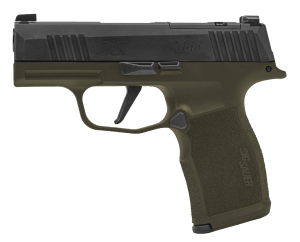 Sig Sauer 365X-9-BXR3-FS P365 XSeries Fortunate Son 9mm Luger 12+1 3.70" Black DLC Barrel  Black Nitron Stainless Steel Optic Ready/Serrated Slide  OD Green Cerakote Stainless Steel Frame w/Accessory Rail  Polymer Grip  SIG-LOC Compact Footprint
