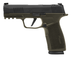 Sig Sauer 365XCA-9-BXR3-FS P365 XMacro Fortunate Son 9mm Luger 17+1 3.70" Black DLC Barrel  Black Nitron Stainless Steel Optic Ready/Serrated Slide  OD Green Cerakote Stainless Steel Frame w/Beavertail & Picatinny Rail  Polymer Grip  SIG-LOC Footprint