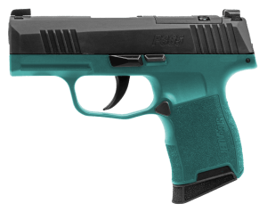 Sig Sauer 365-9-BXR3-BB P365 Bama Breeze 9mm Luger 10+1 3.10" Black DLC Barrel  Black Nitron Stainless Steel Optic Ready/Serrated Slide  Teal Cerakote Stainless Steel Frame w/Accessory Rail  Polymer Grip  SIG-LOC Footprint