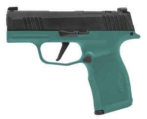 Sig Sauer 365X-9-BXR3-BB P365X Bama Breeze 9mm Luger 12+1 3.10" Black DLC Barrel  Black Nitron Stainless Steel Optic Ready/Serrated Slide  Teal Cerakote Stainless Steel Frame w/Accessory Rail  Polymer Grip  SIG-LOC Compact Footprint