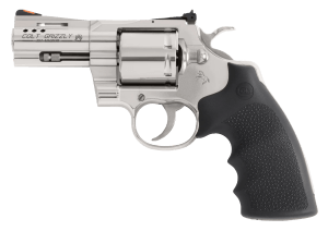 Colt Mfg GRIZZLYSP3RTS Grizzly 357 Mag 6 Shot 3" Stainless Ported Vent Rib Barrel Stainless Unfluted Cylinder Stainless Stainless Steel Frame Black Hogue Overmolded Grip Exposed Hammer