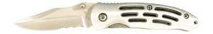 Ruko Knives LK52274 Outfitter 2.75" Folding Part Serrated Brushed 420 Stainless Steel Blade Brushed Vented Aluminum Handle