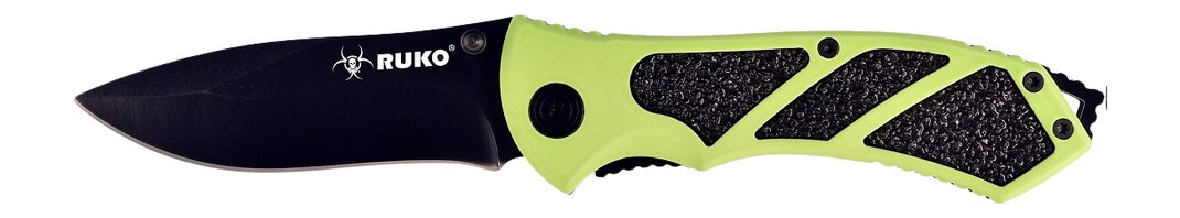 Ruko Knives RUK0061HG 61 Series 3.25″ Folding Clip Point Plain Black Oxide 440A Stainless Steel Blade HiViz Green/Black Aluminum/Rubber Handle Ruko Knives RUK0061HG 61 Series 3.25″ Folding Clip Point Plain Black Oxide 440A Stainless Steel Blade HiViz Green/Black Aluminum/Rubber Handle