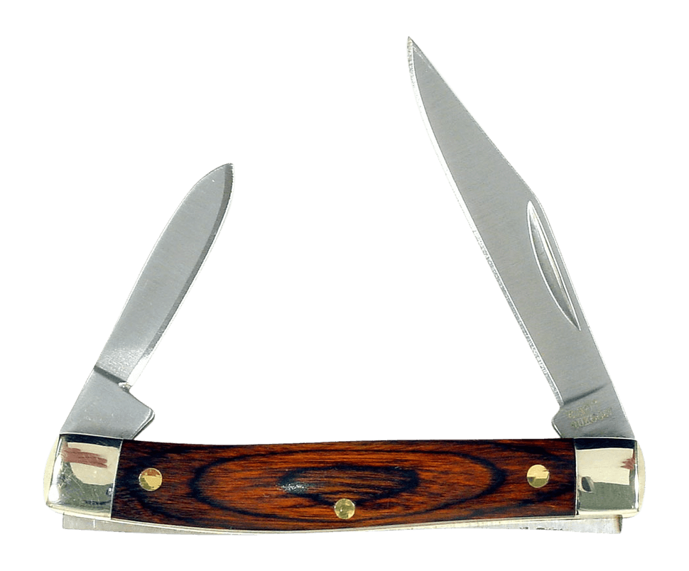 Ruko Knives RUK0067-CS Classic Muskrat 2 Blade 2.75" Folding Plain 440A Stainless Steel Blade Pakkawood Handle
