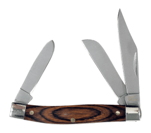 Ruko Knives RUK0071-CS Stockman 3 Blade 3.31" Folding Plain 440A Stainless Steel Blades Pakkawood Handle Clamshell Pkg