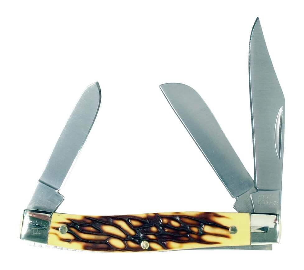 Ruko Knives RUK0072 Stockman 3.31" Folding Plain 440A Stainless Steel Blade Simulated Deer Horn Scales Handle - Image 2