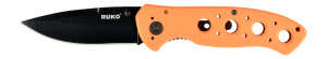 Ruko Knives RUK0075BZ-CS 75 Series 3.25ā³ Folding Clip Point Plain Black Oxide 440A Stainless Steel Blade Vented Blaze Orange Aluminum/Rubber Handle Clamshell Pkg Ruko Knives RUK0075BZ-CS 75 Series 3.25ā³ Folding Clip Point Plain Black Oxide 440A Stainless Steel Blade Vented Blaze Orange Aluminum/Rubber Handle Clamshell Pkg