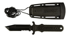 Ruko Knives RUK0098 Ti-Tactical Boot Knife 3ā³ Fixed Tanto Part Serrated Black TiNi 440A Stainless Steel Blade 4ā³ Black GFN Handle Ruko Knives RUK0098 Ti-Tactical Boot Knife 3ā³ Fixed Tanto Part Serrated Black TiNi 440A Stainless Steel Blade 4ā³ Black GFN Handle