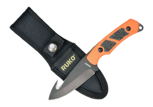 Ruko Knives RUK0105BZ-CS 105 Series 3.25ā³ Fixed Plain/Gut Hook Black Oxide 440A Stainless Steel Blade Blaze Orange/Black Aluminum/Rubber Handle Clamshell Pkg Ruko Knives RUK0105BZ-CS 105 Series 3.25ā³ Fixed Plain/Gut Hook Black Oxide 440A Stainless Steel Blade Blaze Orange/Black Aluminum/Rubber Handle Clamshell Pkg