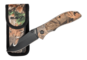 Ruko Knives RUK0106GH-CS 106 Series 3.50ā³ Folding Plain/Gut Hook Black Oxide 440A Stainless Steel Blade WX-3D Camo Aluminum/Rubber Handle Clamshell Pkg Ruko Knives RUK0106GH-CS 106 Series 3.50ā³ Folding Plain/Gut Hook Black Oxide 440A Stainless Steel Blade WX-3D Camo Aluminum/Rubber Handle Clamshell Pkg