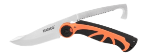 Ruko Knives RUK0134BZ-CS Rescue  1.75" Fixed Skinner 7Cr17MoV SS Blade  Orange GFN Handle  Clamshell Pkg