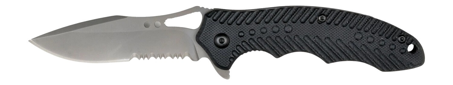 Ruko Knives RUK0173S Socius 3.75″ Folding Part Serrated TiNi 7Cr17MoV SS Blade Black Textured G10 Handle Ruko Knives RUK0173S Socius 3.75″ Folding Part Serrated TiNi 7Cr17MoV SS Blade Black Textured G10 Handle