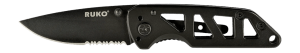 Ruko Knives RUK0162-CS Ti-Tactical 2.50ā³ Drop Point Part Serrated 440A Stainless Steel Blade Vented Black TiNi Coated handle Clamshell Pkg Ruko Knives RUK0162-CS Ti-Tactical 2.50ā³ Drop Point Part Serrated 440A Stainless Steel Blade Vented Black TiNi Coated handle Clamshell Pkg