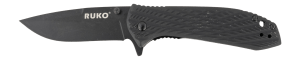 Ruko Knives RUK0179BBK Socius 3.25ā³ Folding Black Oxide 440C SS Blade 4.50ā³ Black Anodized Aluminum/Rubber Handle Ruko Knives RUK0179BBK Socius 3.25ā³ Folding Black Oxide 440C SS Blade 4.50ā³ Black Anodized Aluminum/Rubber Handle