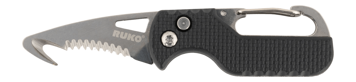 Ruko Knives RUK0194BK Rescue 1.75" Folding 7Cr17MoV SS Blade Black GFN Handle Boxed