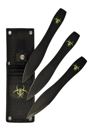Ruko Knives TK06A3B Throwing Knives Three Fixed 9ā³ Spear Point Plain Double Edge Black 420 Stainless Steel Blades Ruko Knives TK06A3B Throwing Knives Three Fixed 9ā³ Spear Point Plain Double Edge Black 420 Stainless Steel Blades
