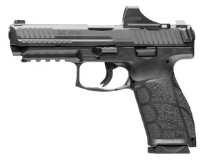 HK 81001496 VP9 A1 w/Optic Full Size 9mm Luger 10+1 4.53" Black Steel Polygonal Rifled Barrel & Serrated w/Optic Slide  Black Polymer Frame w/Picatinny Rail  Interchangeable Backstrap Grip  Holosun SCS Super Green  Ambidextrous