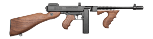 Thompson T1SB 1927A-1 T1SB Deluxe Carbine SBR 45 ACP 20+1 10.50" Blued Finned Barrel w/Compensator  Blued Steel Receiver  Walnut Vertical Grip Forend  Fixed American Walnut Stock & Grip