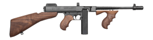 Thompson T1BSB 1927A-1 T1BSB Deluxe Carbine SBR 45 ACP 20+1 10.50" Blued Finned Barrel w/Compensator  Blued Steel Receiver  Walnut Vertical Grip Forend  Detachable American Walnut Buttstock & Grip