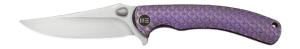 Civivi Knives WE25061B-2 3.58" Folding Plain Satin M390 Steel Blade  Purple Handle