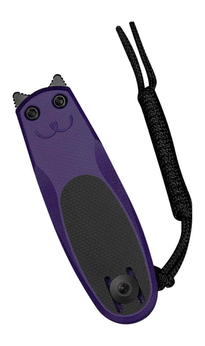 Civivi Knives C25054-3 Purr 1.83" Folding Reverse Tanto Plain Black Stonewashed Nitro-V Steel Blade Black & Purple G10 Handle - Image 2