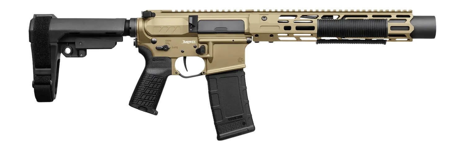 CMMG 30A0ED0-CT Zeroed Banshee Mk4 300 Blackout 30+1 6.50" Black Nitride Threaded Barrel Coyote Tan Cerakote Aluminum Receiver w/Picatinny Rail M-LOK Handguard Black Polymer CMMG RipBrace CMMG Zeroed Grip Ambidextrous - Image 2