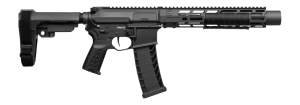 CMMG 94A68CD-AB Zeroed Banshee Mk4 9mm Luger 33+1 6.50" Black Nitride Threaded Barrel  Black Armor Cerakote Aluminum Receiver w/Picatinny Rail  M-LOK Handguard  Black Polymer CMMG RipBrace  CMMG Zeroed Grip  Ambidextrous