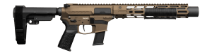 CMMG 45AEA70-MB Zeroed Banshee MkG 45 ACP 13+1 6.50" Black Nitride Threaded Barrel  Midnight Bronze Cerakote Aluminum Receiver w/Picatinny Rail  M-LOK Handguard  Black Polymer CMMG RipBrace  CMMG Zeroed Grip  Ambidextrous