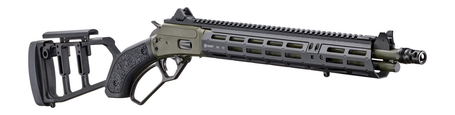 Marlin 70924 1894 Mad Pig Customs 38 Special 357 Mag 8+1 16.10" Magpul OD Green Cerakote Threaded Barrel Receiver w/Picatinny Rail Black Midwest Industries w/Mad Pig Custom Grip Panels & M-LOK Slots Aluminum Stock - Image 2