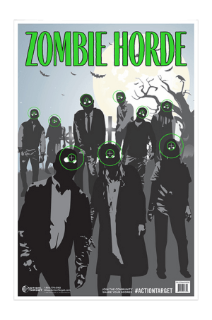 Action Target GS-ZOMHORDE-100 Zombie Horde Hanging Heavy Paper 23"x35" Black/Gray 100/Box