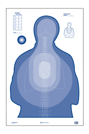 Action Target F-TSRIIANT-A2-100 Silhouette/Vitals Hanging Heavy Paper 24.50"x40" Blue/White 100/Box