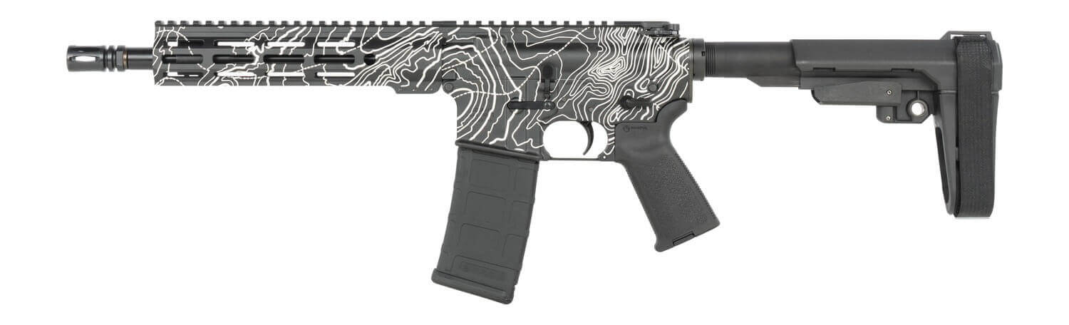 Shark Coast Tactical SCC07312TOPO-P Topography 5.56 NATO 30+1 10.50" Black Nitride Threaded Barrel Aluminum Receiver w/Picatinny Rail M-LOK Handguard Black Polymer SB Tactical SBA3 Brace Polymer Grip - Image 2