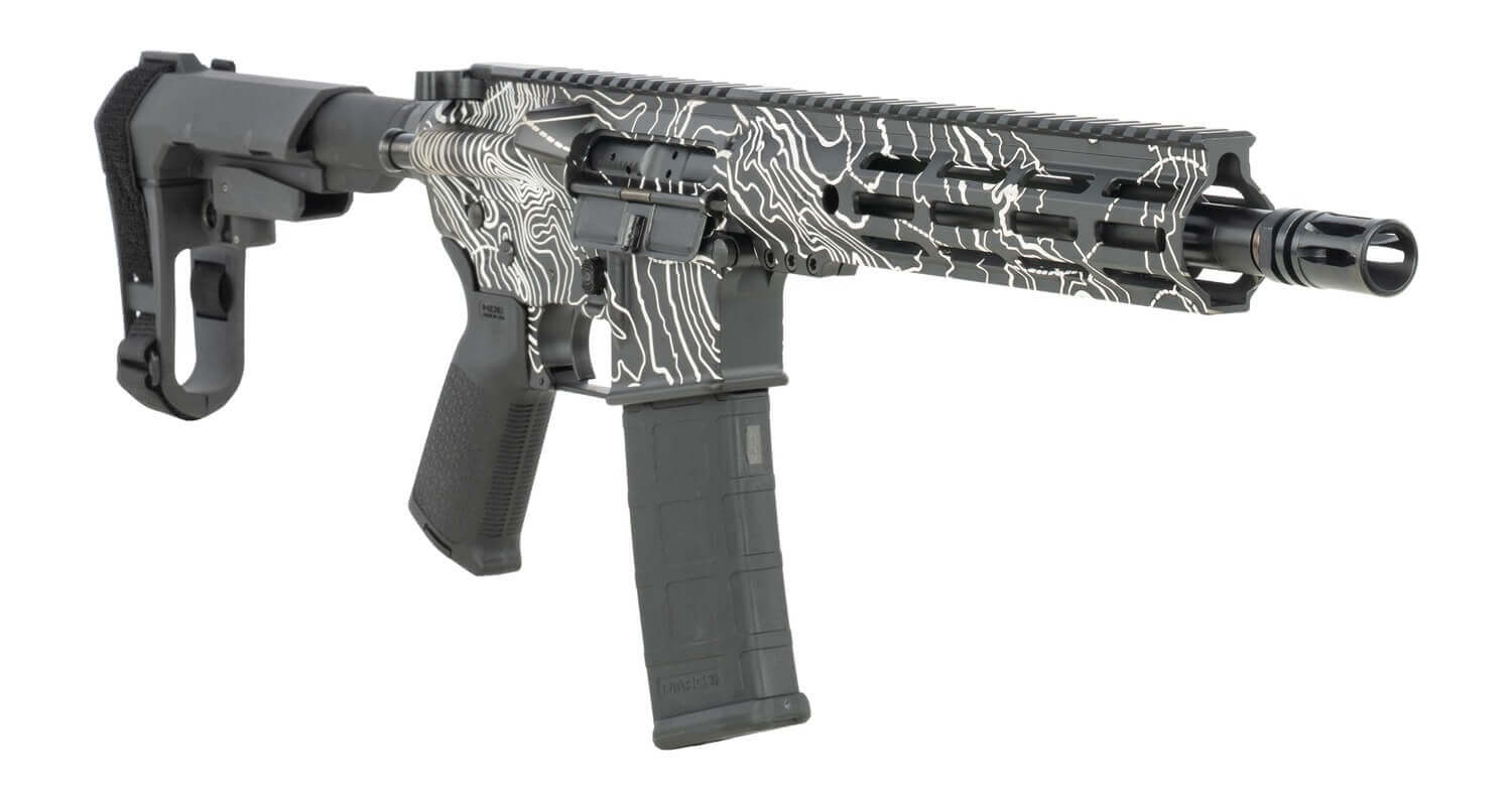 Shark Coast Tactical SCC07312TOPO-P Topography 5.56 NATO 30+1 10.50" Black Nitride Threaded Barrel Aluminum Receiver w/Picatinny Rail M-LOK Handguard Black Polymer SB Tactical SBA3 Brace Polymer Grip - Image 3