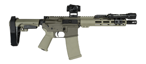 Shark Coast Tactical SCC06803KG300-P Knoll Grass Bundle 300 Blackout 30+1 10" Threaded Barrel  2-Tone Green Cerakote Aluminum Receiver w/Picatinny Rail  M-LOK Handguard  OD Green Polymer Brace & Grip  Vortex Crossfire Red Dot  Streamlight w/Pressure Pad
