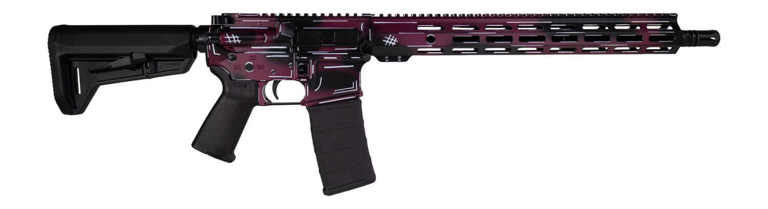 Shark Coast Tactical SCC02119ABKCH Anime-15 5.56 NATO 30+1 16" Black Nitride Threaded Barrel Black Cherry Cerakote Aluminum Receiver w/Picatinny Rail M-LOK Handguard Magpul Collapsible Black Polymer Stock Magpul MOE Grip - Image 2