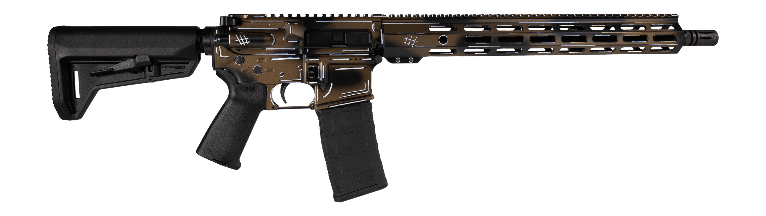 Shark Coast Tactical SCC101969ABRZ Anime-15 5.56 NATO 30+1 16" Black Nitride Threaded Barrel Bronze Cerakote Aluminum Receiver w/Picatinny Rail M-LOK Handguard Magpul Collapsible Black Polymer Stock Magpul MOE Grip