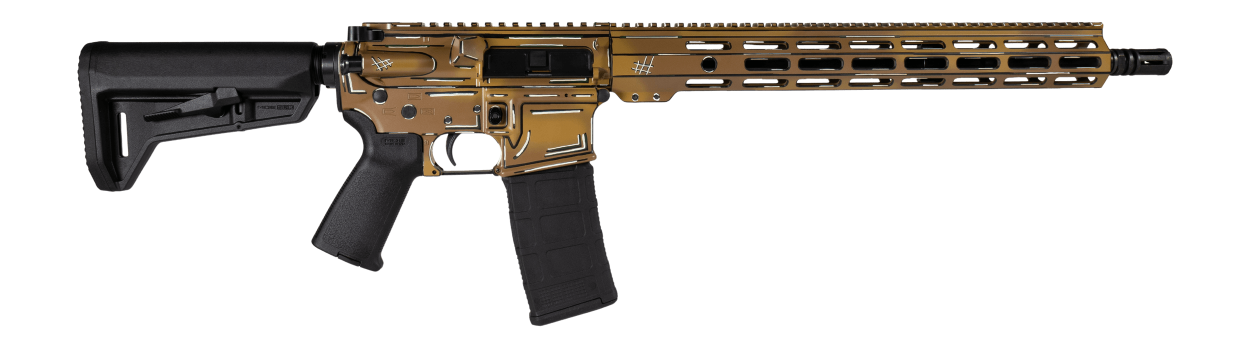 Shark Coast Tactical SCC101952AFDE Anime-15 5.56 NATO 30+1 16" Black Nitride Threaded Barrel Flat Dark Earth Cerakote Aluminum Receiver w/Picatinny Rail M-LOK Handguard Magpul Collapsible Black Polymer Stock Magpul MOE Grip