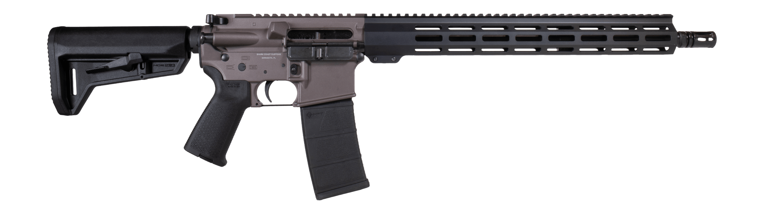Shark Coast Tactical 300-063-1000-04 Holmes 5.56 NATO 30+1 16" Black Nitride Threaded Barrel Aluminum Receiver w/Picatinny Rail M-LOK Handguard Magpul Collapsible Black Polymer Stock Magpul MOE Grip