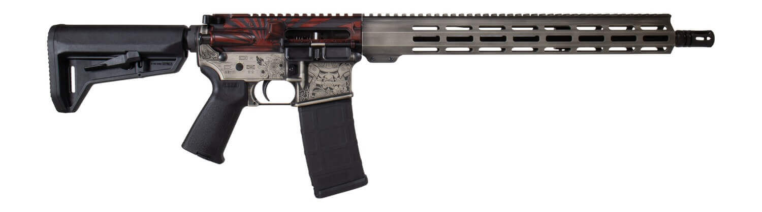Shark Coast Tactical 300-054-1000-04 Bushido 5.56 NATO 30+1 16" Black Nitride Threaded Barrel Engraved Aluminum Receiver w/Picatinny Rail M-LOK Handguard Magpul Collapsible Black Polymer Stock Magpul MOE Grip StreamLight ProTac Rail Light - Image 2