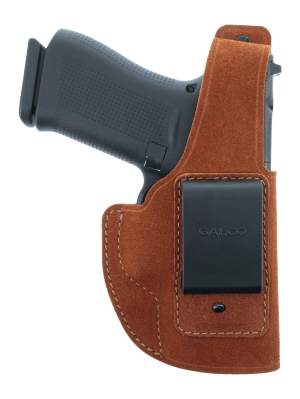 Galco  Waistband Optic Ready IWB Natural Steerhide Fits Glock 17 Gen 1-5 Belt Loop Mount Right Hand