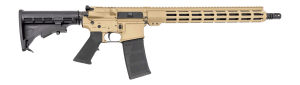 Andro Corp Industries 55616BBFDE ACI-15 Bravo 5.56 NATO 30+1 16" Black Nitride Threaded Barrel Flat Dark Earth Aluminum Receiver w/Picatinny Rail M-LOK Handguard M4 Black Polymer Stock A2 Grip Ambidextrous