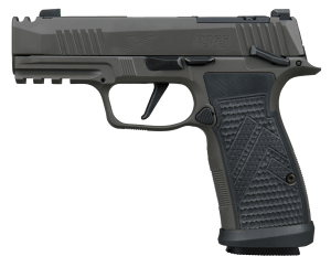 Sig Sauer 365AXGCA9LEGIONMSCA P365 AXG Legion 9mm Luger 10+1 3.10" Legion Gray Cerakote Integrated Compensator/Optic Ready/Serrated Slide  Legion Gray Cerakote Stainless Steel Frame w/Picatinny Rail  Black AXG Grip Module Grip  SIG-LOC Footprint