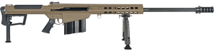 Barrett 20186 M107A1  50 BMG 10+1 20" Fluted Barrel  Flat Dark Earth Receiver w/Picatinny Rail  M-LOK Handguard  QD BiPod Forend  Black Polymer Grip