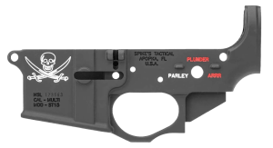 Spikes STLS016CFA Calico Jack Stripped Lower Receiver Multi-Caliber 7075-T6 Aluminum Black Anodized with Color Fill for AR-15