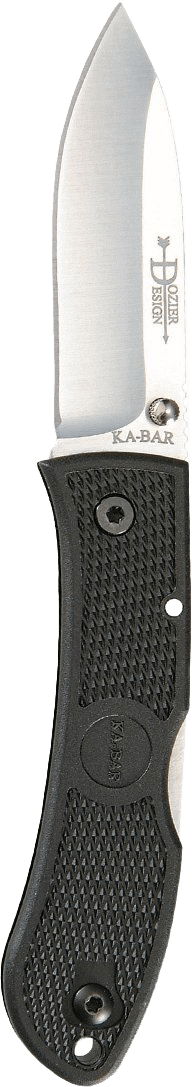 Ka-Bar 4062 Dozier Hunter 3" Folding Drop Point Plain AUS-8A SS Blade  Black Zytel Handle  Includes Pocket Clip