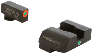 AmeriGlo GL201 i-Dot Sight set for Glock  Black | Green Tritium with Orange Outline Front Sight Green Tritium i-Dot Rear Sight