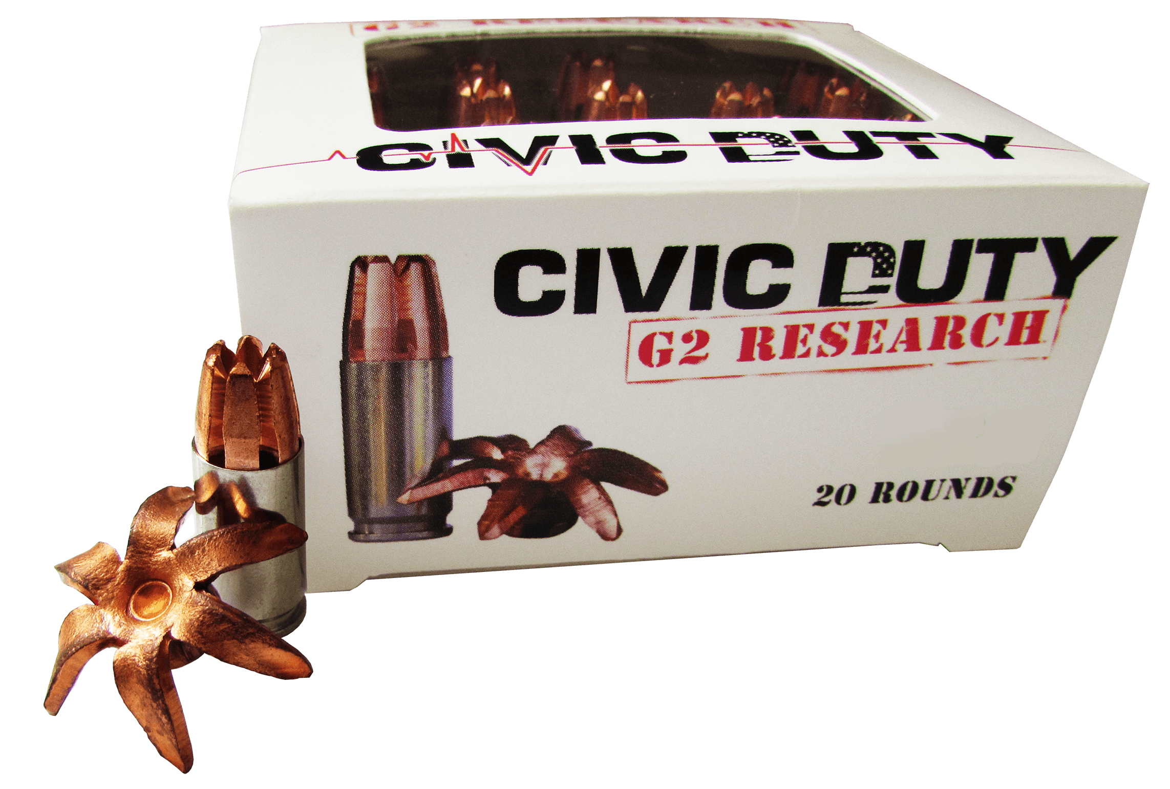 G2 Research G00617 Civic Duty 45ACP+P 168gr Copper Expansion Projectile 20rd Box