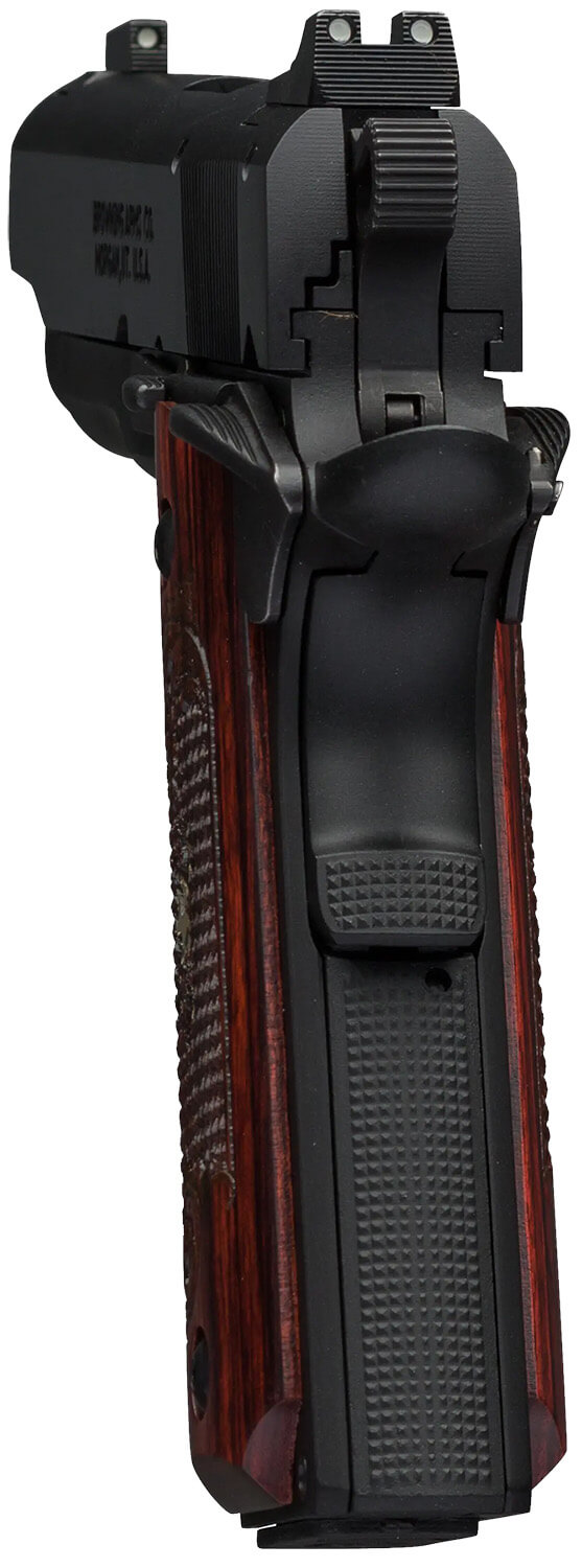 Browning 051852490 1911-22 Black Label Medallion Compact Compact 22 LR 10+1 3.63" Stainless Target Crown Steel Barrel Matte Black Serrated Slide & Aluminum Frame w/Beavertail Rosewood w/Gold BuckMark Inlay Grip - Image 3
