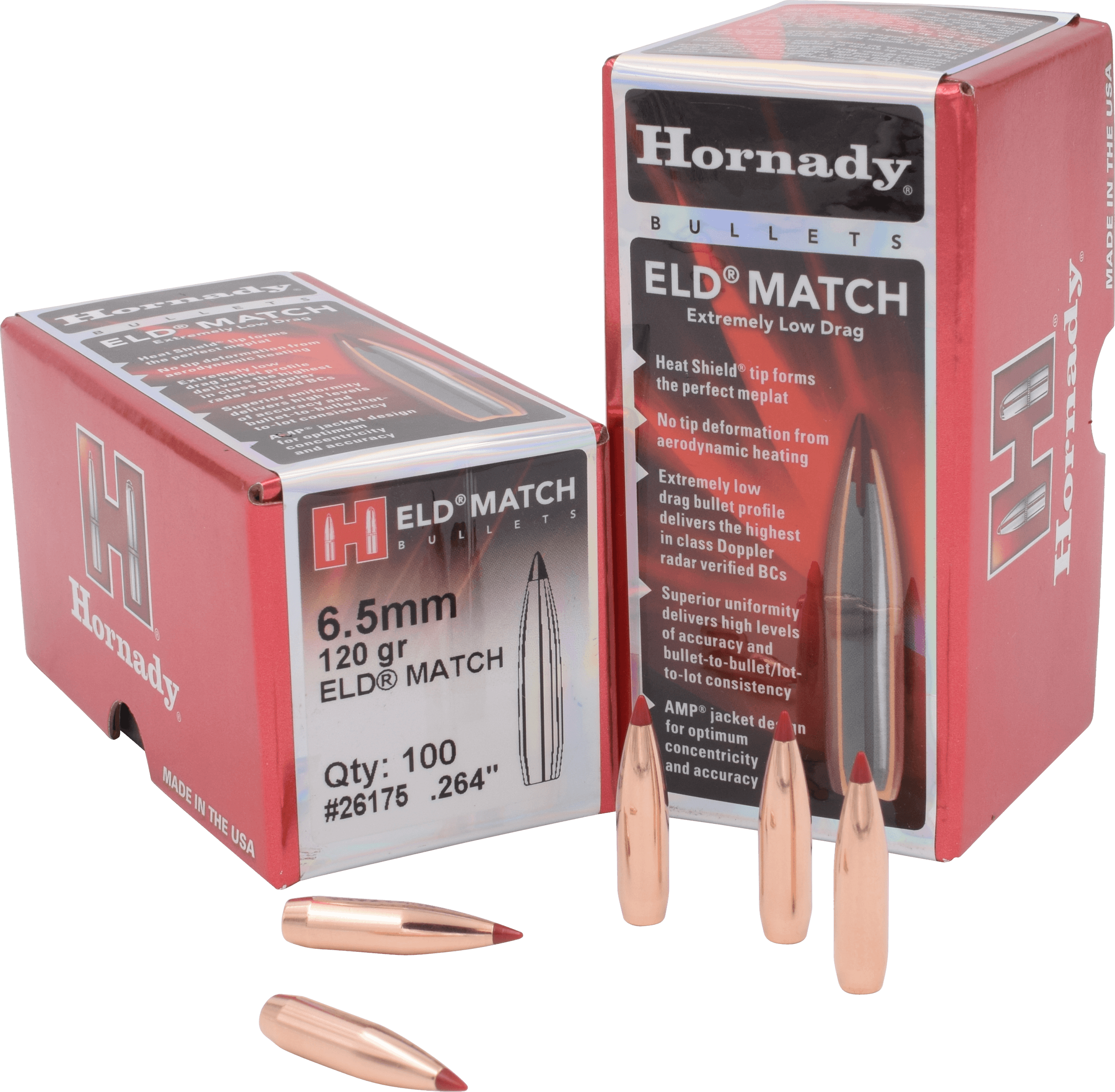 Hornady 26175 ELD Match 6.5mm .264 120 gr Extremely Low Drag Match 100rd Box